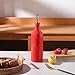 Sweejar Large Olive Oil Dispenser Bottle with Spout, 24 Oz Ceramic Oil Dispenser for Kitchen, Relief Opaque Cruet, Container for Cooking, EVOO, Vinegar, Pack of 1 (Red)