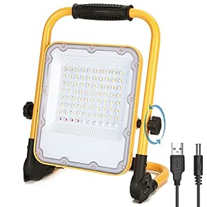 Aigostar Led Draagbare Werklamp 50w,Werklamp Oplaadbaar Met Standaard,Ip65 Waterdichte Bouwlamp voor Autoreparatie…
