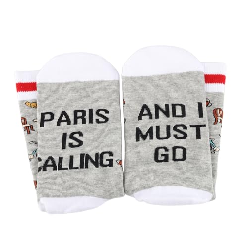 GJTIM Paris Trip Vacation Socks - Novelty Paris Is Calling I Must Go - France Vacation Gift for Her3