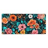 Tappetino Mouse Colore Tappetino Scrivania Fiori Tappetino Mouse Gaming XXL 1600x800x3mm, Esteso con Bordi Cuciti, Base in Gomma Antiscivolo, Tappetino Scrivania Supporto per Computer e Laptop t-3900