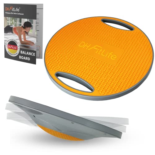 DH FitLife Balance Board, Wackelbrett, Balance Pad mit Griffen, extra groß Ø 42cm, max. 200 KG, Gleichgewichtstrainer, Fitness Balance-Board Erwachsene