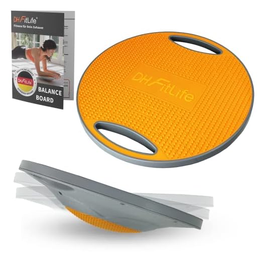 DH FitLife Balance Board, Wackelbrett, Balance Pad mit Griffen, extra groß Ø 42cm, max. 200 KG, Gleichgewichtstrainer, Fitness Balance-Board Erwachsene