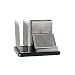 Rolodex Punched Metal and Wood Desk Organizer, Black and Gunmetal (E23552)