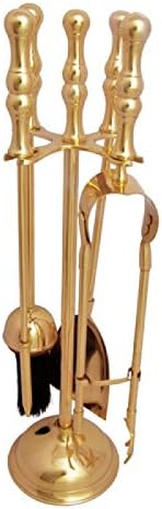 Adonai Hardware 18" Brass Fire Tools Complete Set
