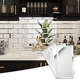 Diflart Peel and Stick Mirror Subway Tiles, Silver, 3x6 Inch, Beveled Mirror Backsplash for Kitchen Bar Bathroom Wall Tile (5 Sq.ft, 40 Pcs)