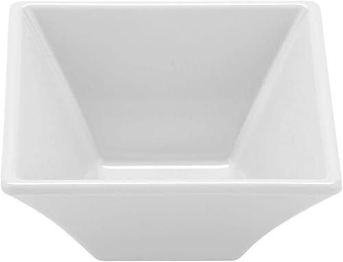 Get Siciliano ML-278-W - Tazón cuadrado blanco de 8 onzas, resistente a la rotura, 1 unidad