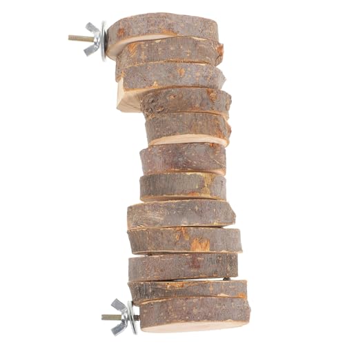 POPETPOP Wooden Bird Ladder Claw Grinding Platform for Parrots and Hamsters Rungs Approx Easy to Install Climbing Perch for Pets Activity Space Enhancer