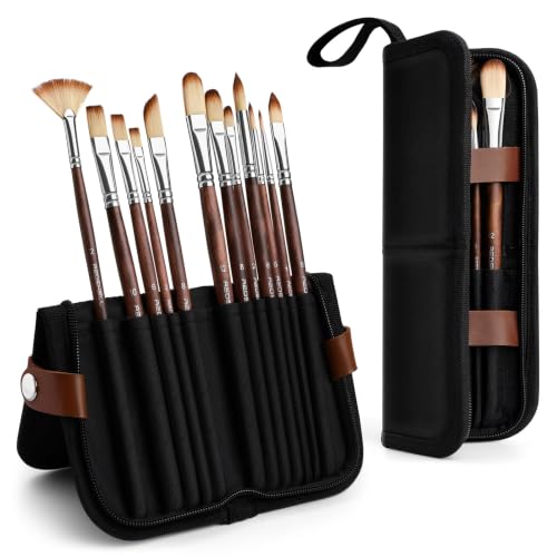 Image of REDSHELL 12pcs Paint Brush Set, Acrylic Oil Painting Brushes for Artists