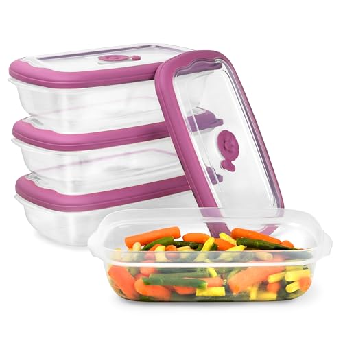 Tribello Freezer To Microwave 8-Piece Leak-Proof Meal Prep Containers Reusable,...