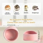 2 Pcs Hamster Food Bowl, Ceramic Pet Hamster Bowl Dwarf Hamster Food Bowl Feeder Hamster Water Rat Bowl Small Animal Food Dish for Golden Bears, Hedgehogs, Dutch Pigs, Parrots (Pink) - Image 3