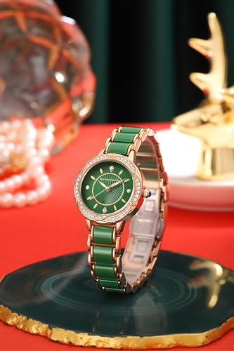 Image of Giordano Flower Case Watch for Women with Crystal-Studded Bezel, Diamond Hour Markers & Dual Tone Stainless Steel Strap