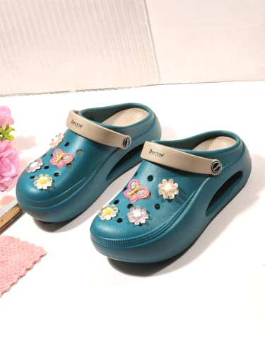 Image of DOCTOR HEALTH SUPER SOFT Women's Platform Clogs | Lightweight EVA Slip-On Garden Shoes with Adjustable Back Strap | Anti-Skid Cushioned Comfortable Casual Sandals for Indoor & Outdoor Wear