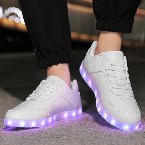 LED Unisex Light Up Shoes High Top Luminous Flashing USB Charging Lace Up Couples Sneakers for Women Men4