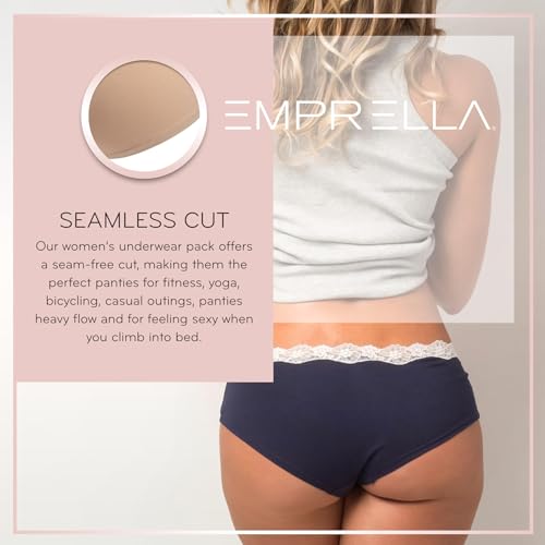 Emprella Cotton Underwear for Women, Seamless Women's Underwear Pack, Cheeky Hipster Panties3