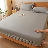 JIANINGHOME Spannbettlaken 100x200+25cm,Weiches, strapazierfähiges, Baumwolle reiches Spannbettlaken tiefer Tasche, voll elastisches Spannbetttuch