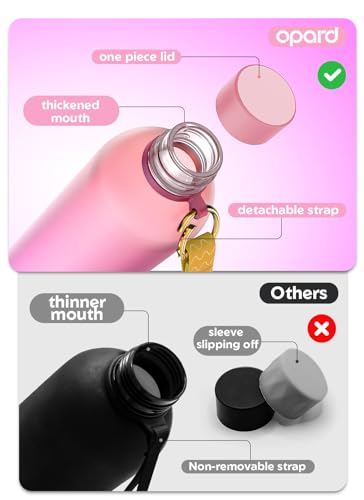 Image of Opard Slim Water Bottle 32oz, Dishwasher Safe Plastic Water Bottle BPA-Free, Leakproof Screw Top, Sunset Pink Purple, Reusable for Travel School Sport Gym Hiking