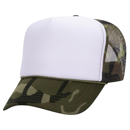 Image of OTTO Polyester Foam Front 5 Panel High Crown Mesh Back Trucker Hats in 97, Bulk, Wholesale