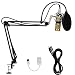 Professional BM-800 Condenser Microphone Kit with Adjustable Recording Microphone Suspension Scissor Arm and Mounting Clamp For Studio Broadcasting Recording Youtube Facebook Live Periscope