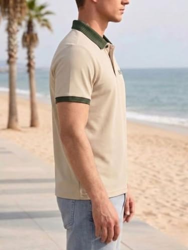Image of SMOWKLY Men's T-Shirt | Stylish T Shirt with a Ribbed Collar | Soft Breathable Lightweight Polyester Blend | Stylish Regular Fit Casual TShirt for Men.