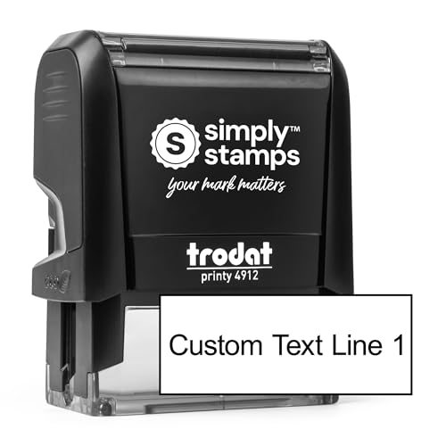Custom Line Stamps | Custom Text Office Stamp | Short or Long | 20 Font Choices | Multiple Color...