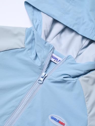 Image of WELAKEN Lightweight Jacket for Girls Kid Teen Waterproof Windbreaker Hooded Rain Coats with Pockets