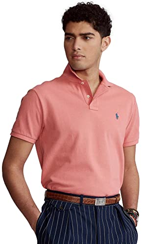 Image of Polo Ralph Lauren Men Custom Fit Mesh Pony Logo Shirt (XL, DesertRose)