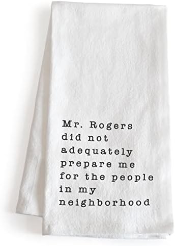 MAINEVENT Mr Rogers Dish Towel 18x24 Inch, Mr Rogers Towel, Funny Kitchen Towel Saying, Mr Rogers Neighborhood Friends Towel, Mr Rogers Kitchen Towel, Mr Rogers Tea Towel Good Mother Women