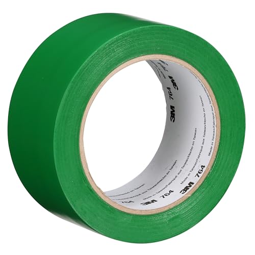 Image of 3M Vinyl Tape 764, General Purpose, 2 in x 36 yd, Green, 1 Roll, Light Traffic Floor Marking Tape, Social Distancing, Color Coding, Safety, Bundling