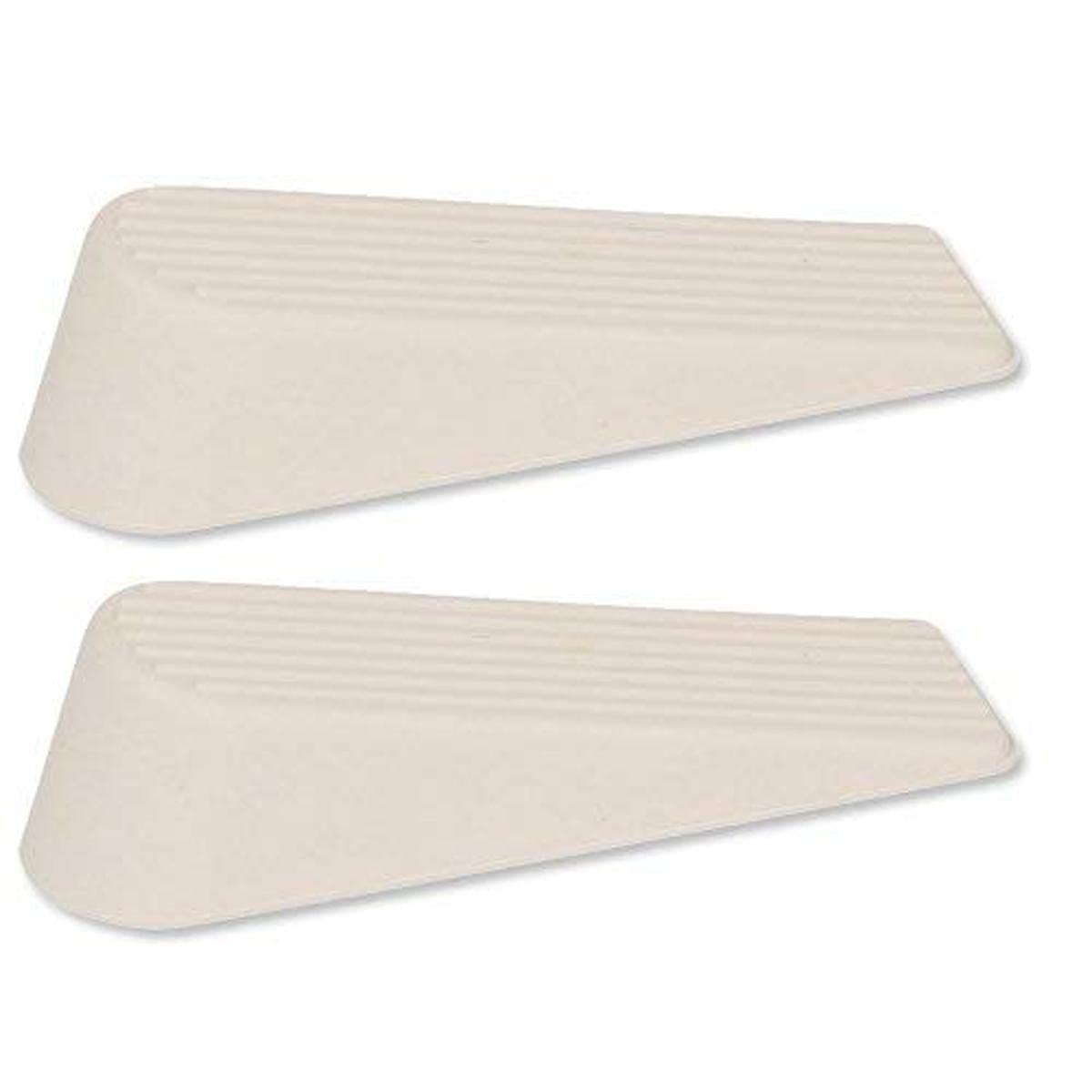 Select Hardware Stop, Wedge, Anti Slip Door Holder, Rubber, Cream(Almond), (Pack of 2)