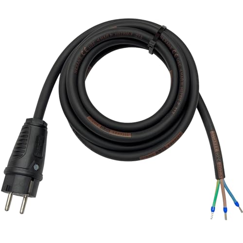 Cable de conexión Schuko de 5m con manguera de goma TITANEX H07RN-F 3G2,5 de 230V y 16A
