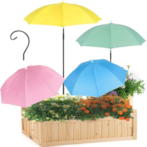 Vorriop Upgraded 4pcs Plant Umbrellas for Outdoor Plants，Garden Beds Shade，Adjustable