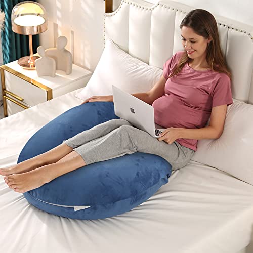 Battop Pregnancy Pillows For Sleeping,Body Maternity Pillow With Cooling Washable Cover,Support For Back,Hips,Legs,Belly For Pregnant Women,New Mom Gifts For Women (Dark Blue) #TOP4