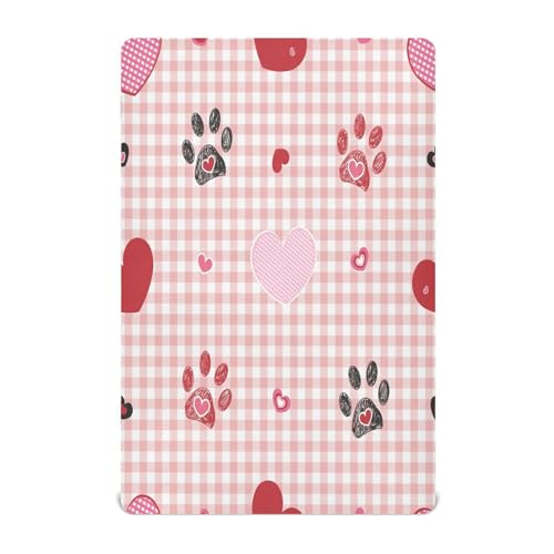 Ttgoth Sábana Bajera Ajustable para Cuna para niños y niñas, sábana de Punto Jersey para Cuna para el día de San Valentín, sábana para Cuna estándar y colchón de Cama Infantil, acogedora, Suave,