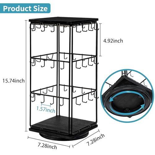 Image of 360 Rotating Earring Display Stands for Selling, Earring Rack Display Holder Stand, Jewelry Display for Vendors Selling Earring Cards, Necklaces, Bracelets, Hair Accessories (48 Hooks)
