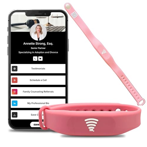 Digital Business Card Bracelet, Tap to Share Bracelet, Medical Alert Bracelet, Fundraising Bracelets, Networking Bracelet, Compatible with iPhone and Android2