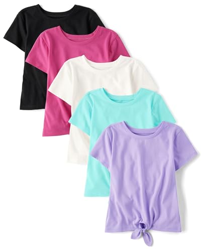 The Children's Place,Girls,Short Sleeve Tie Front Top,Multicolor 5-Pack,Medium