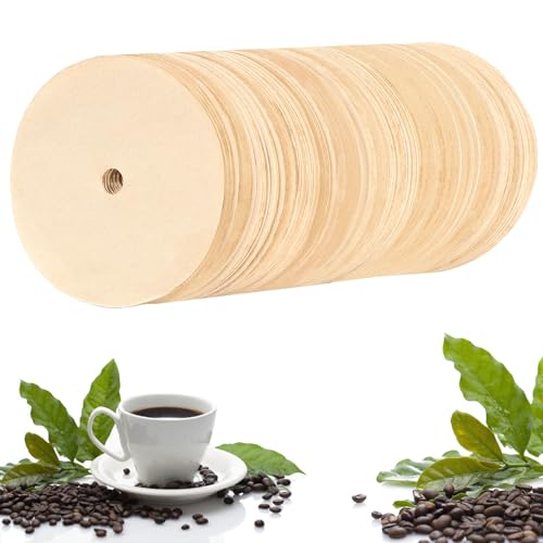 Lot de 400 filtres à café ronds en papier non blanchi pour percolateur, 9,5 cm, filtre à café jetable adapté pour le camping, la maison, le bureau