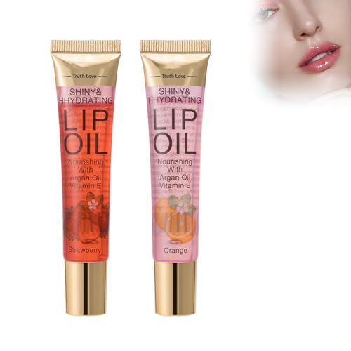 Eazerom 06 2PCS Plumping Lip Oil,Lip Plumper Lip Gloss,Aceite Hidratante para Labios,Relleno Labial Natural,Enhancer Para Labios Más Hidratados E Hidratados,Plumping Lip Oil,Clear Instant Plumper