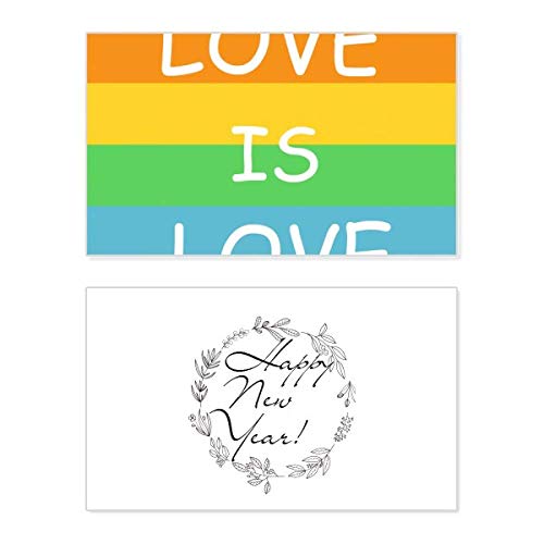 Tarjeta de Año Nuevo LGBT con diseño de orgullo transgénero y arcoíris