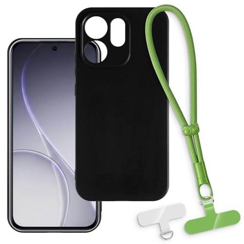 OAGELIM 2-in-1�ی�P�[�X�ƃ��X�g�X�g���b�v OPPO Reno 15 Pro Max 5G �Ƃ̌݊������� ���O���\�ȃ��j���[�h�t���d�b�J�o�[�A����~�ߕ����h�~�O���b�v�n���h�� (�u���b�N + �O���[��)