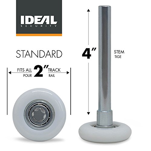 Garage door rollers - 2" Premium Nylon & Steel, 11 ball-bearings & 4" stem (10-pack) by Ideal Security - Used condition - CA$24.78