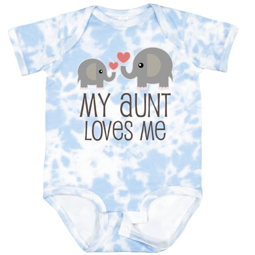 inktastic My Aunt Loves Me Baby Bodysuit Newborn Tie Dye Blue 230e8
