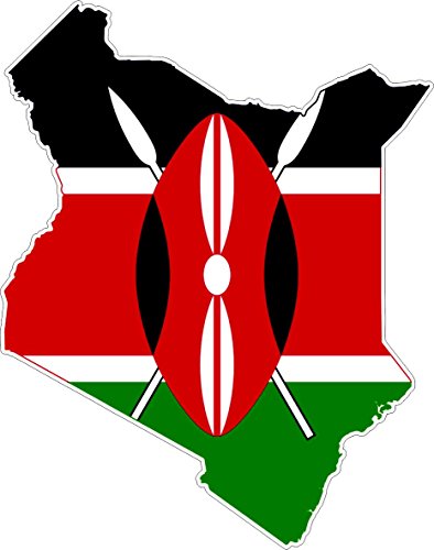 Akachafactory Autocollant Sticker adhesif Voiture Vinyle Drapeau Carte Kenya Kenyan