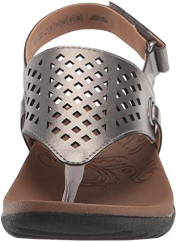 Rockport Women's Ridge Toe Post Sandal, Pewter, 6.5 | Image 1