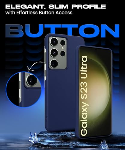 Image of WOW IMAGINE Slim Frameless Back Cover for Samsung Galaxy S23 Ultra 5G | Ultra Thin Lightweight Design & Camera Protection | Soft Matte Silicone Flexible Mobile Case (Blue)
