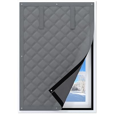 AGHITG Thermal Window Cover for Winter,38" X 62" for Window Insulation for Winter, Oxford Cloth Cotton Layer Thermal Window Cover to Keep Heat, Window Insulation Kit Fits Up to 3 x 5 Ft Window