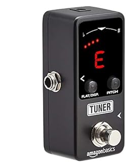 Amazon Basics Mini Tuner Pedal for Guitar and Bass