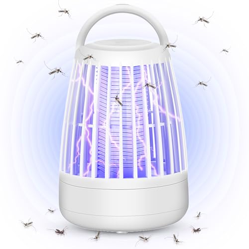 Lámpara antimosquitos, matainsectos eléctrico con luz nocturna 2 en 1, potente trampas para control de plagas para interiores y exteriores