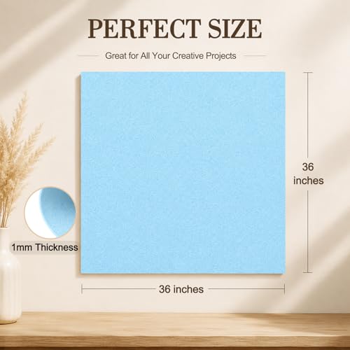 Image of Baby Blue Large Felt Fabric 36 inch x 36 inch (1 Square Yard), 1mm Stiff Felt Sheet, Nonwoven Fabric for Crafts, DIY Projects, Art, Sewing, Lining & Decorations