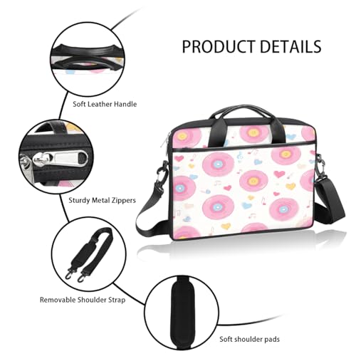 Maletín para portátil con diseño de discos rosa 15'' miniatura 4
